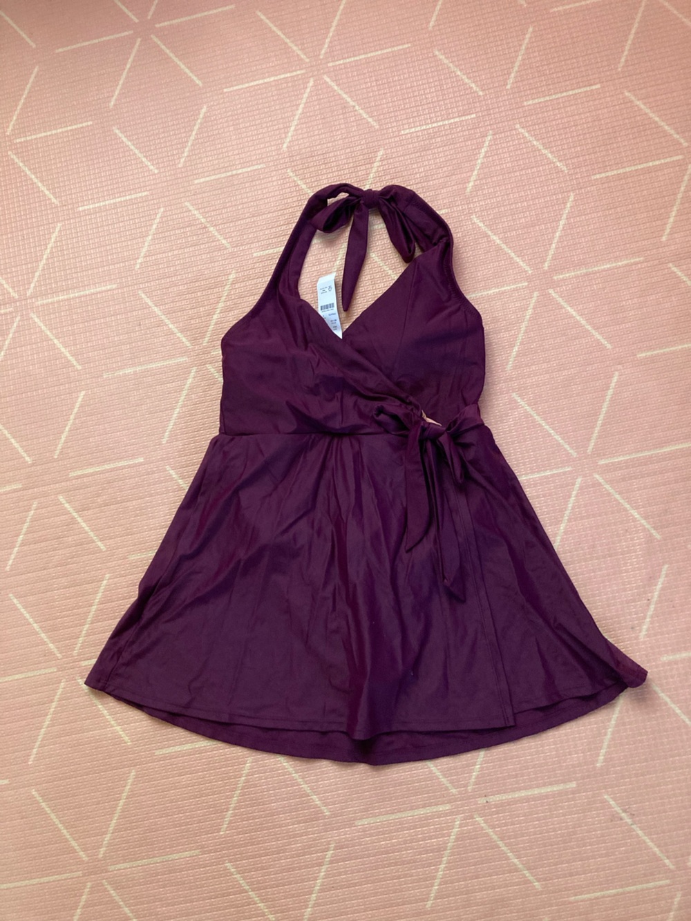 J. Crew Plum Halter Tank with Blush Lining